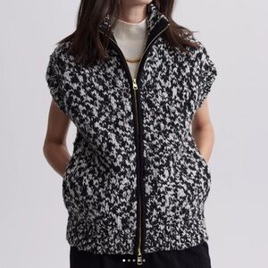 Varley Vest Sandy Full Zip Knit Women's Cowl Sweater sz med NWT Heavy!